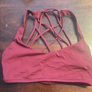Lululemon Athletica Maroon Strappy Sports Bra